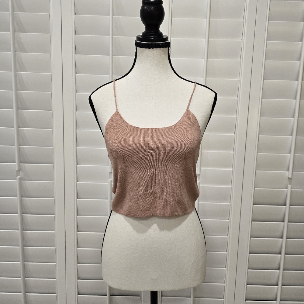 Shein Burnt Pink Crop Top Open Back Size 4
